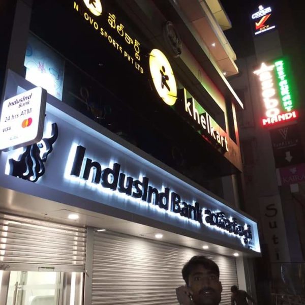 Powder coated letter with LED